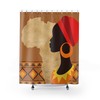 African Woman Shower Curtain For Bathroom Decor With Minimalist Abstract Art