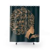 African Woman Shower Curtain With Glamour Portrait Home Decor Gift, Beautiful Afro Hairstyle Bathroom Decor