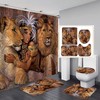 African Woman With Lion Headwrap Shower Curtain For Bathroom Decor 