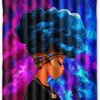 African Woman With Purple Hair Galaxy Shower Curtain For Bathroom Decor