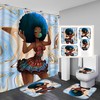 African Women Blue Waterproof Blackout Shower Curtain for Bold and Chic Bathroom Decor