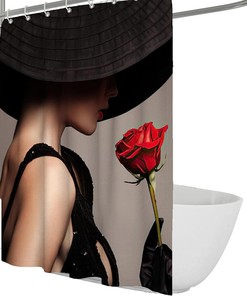 Afro Black Girl Nature Shower Curtain - Futuristic And Artistic Bathroom Decor With Unique And Bold Design