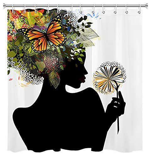 Afro Futuristic Nature Shower Curtain - Unique Bathroom Decor With Bold And Colorful Design - Image 3