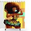 Afro Girl Desert Shower Curtain With Bathroom Mats, Ancient Egyptian Style For African-American Bathroom Decor