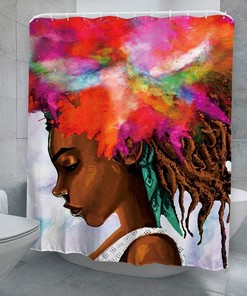 Afro Hippie Abstract Shower Curtain - Bohemian And Artistic Bathroom Decor With Unique And Colorful Design