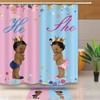 Afro Kids Bathroom Shower Curtain, Children Baby Fabric Bath Curtains, Waterproof Upgrade Bath Curtain