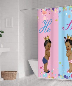 Afro Kids Bathroom Shower Curtain, Children Baby Fabric Bath Curtains, Waterproof Upgrade Bath Curtain
