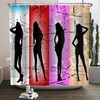 Afro Minimalist Shower Curtain - African American Women Bathroom Decor