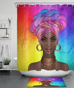 Afro Pretty Girl African American Woman Shower Curtain