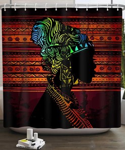 Afro Sexy Lady Shower Curtain - African American Woman Bathroom Decor