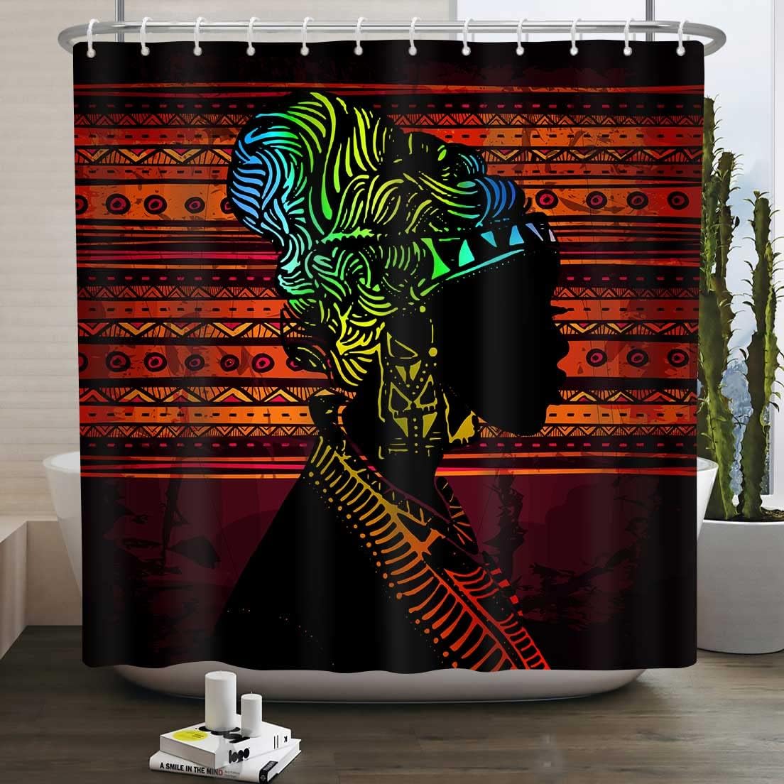 Afro Sexy Lady Shower Curtain - African American Woman Bathroom Decor