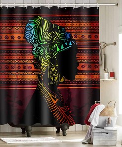 Afro Sexy Lady Shower Curtain - African American Woman Bathroom Decor