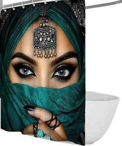 Afrocentric Black Girl Shower Curtain for an Artistic and Empowering Bathroom Decor