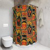 Afrocentric Geometric Tribal Shower Curtain, African American House Warming Gift For Home Decor