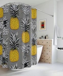 Ai Art Design Print Colorful Pineapple Hawaii Shower Curtain