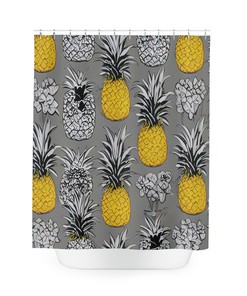 Ai Art Design Print Colorful Pineapple Hawaii Shower Curtain