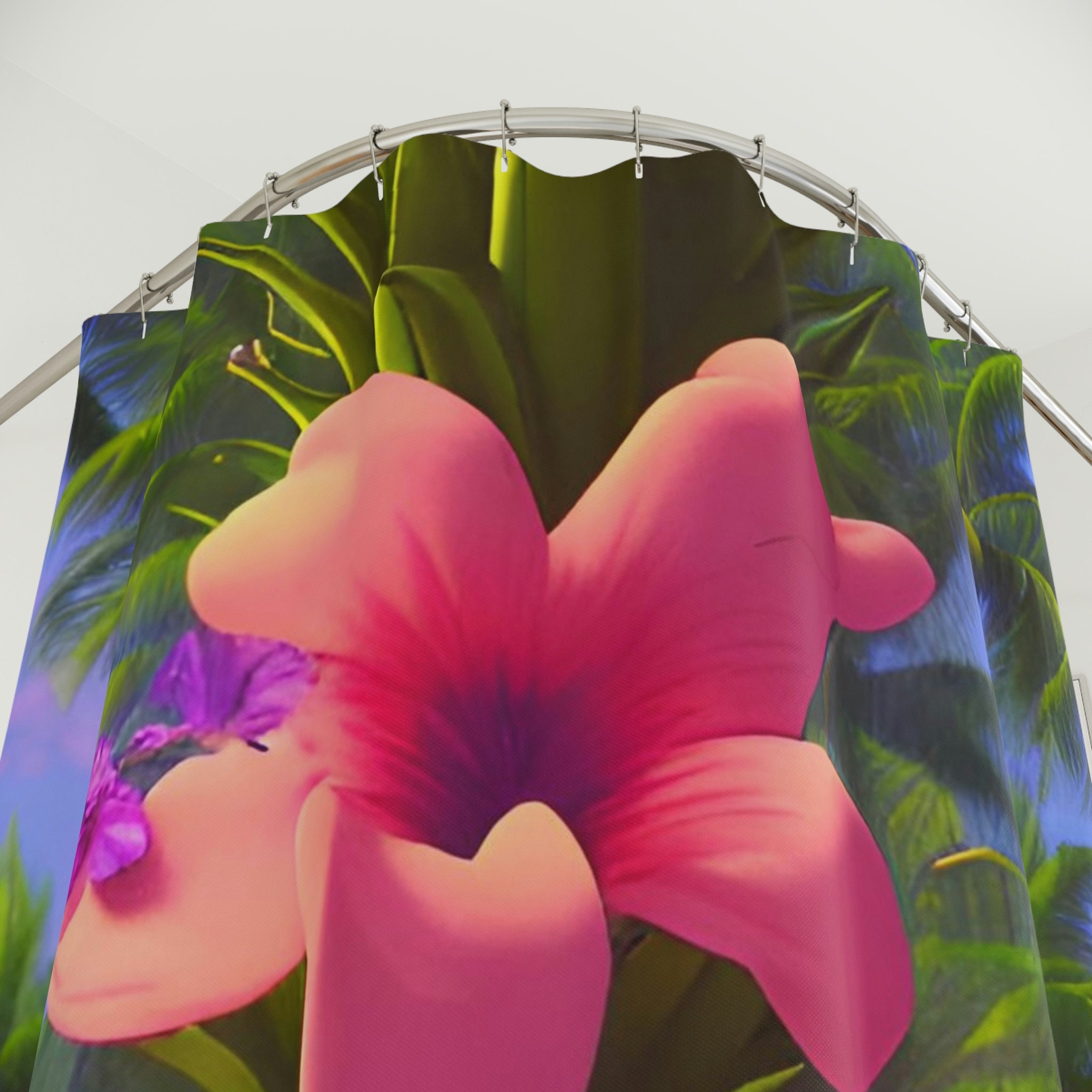 Ai Art Design Print Pineapple Hawaii Shower Curtain For Modern Bathroom Decor