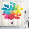 Air Balloon Heart Printed Watercolor Shower Curtain: Romantic And Elegant Bath Accessory