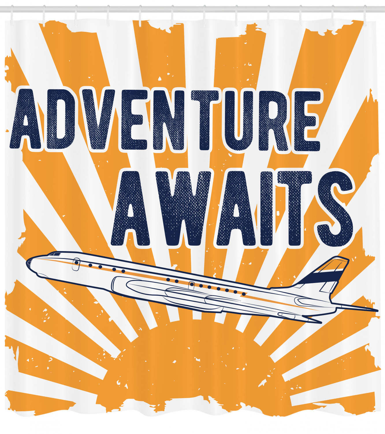 Airplane Sun Journey Print Adventure Shower Curtain For A Travel-Inspired Bathroom - Image 4