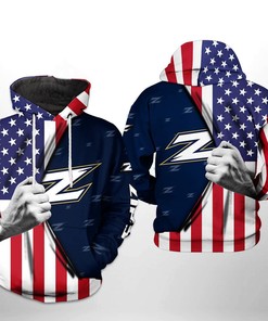 Akron Zips Us Flag 3D All Over Print Zip-Up Hoodie For Ncaa Fans