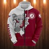 Alabama Crimson Tide Mascot Zip Hoodie - Perfect Gift For Fans
