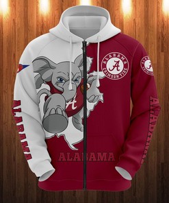 Alabama Crimson Tide Mascot Zip Hoodie - Perfect Gift For Fans