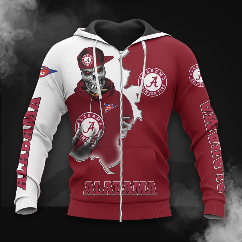 Alabama Crimson Tide Skull Hoodie - Great Gift For Fans