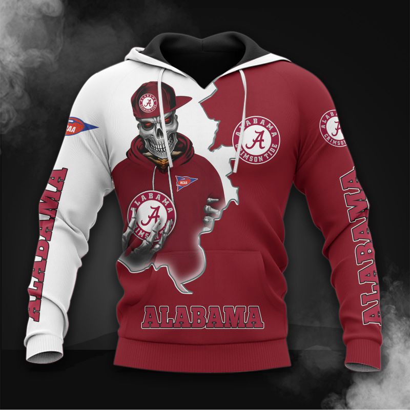 Alabama Crimson Tide Skull Hoodie - Great Gift For Fans