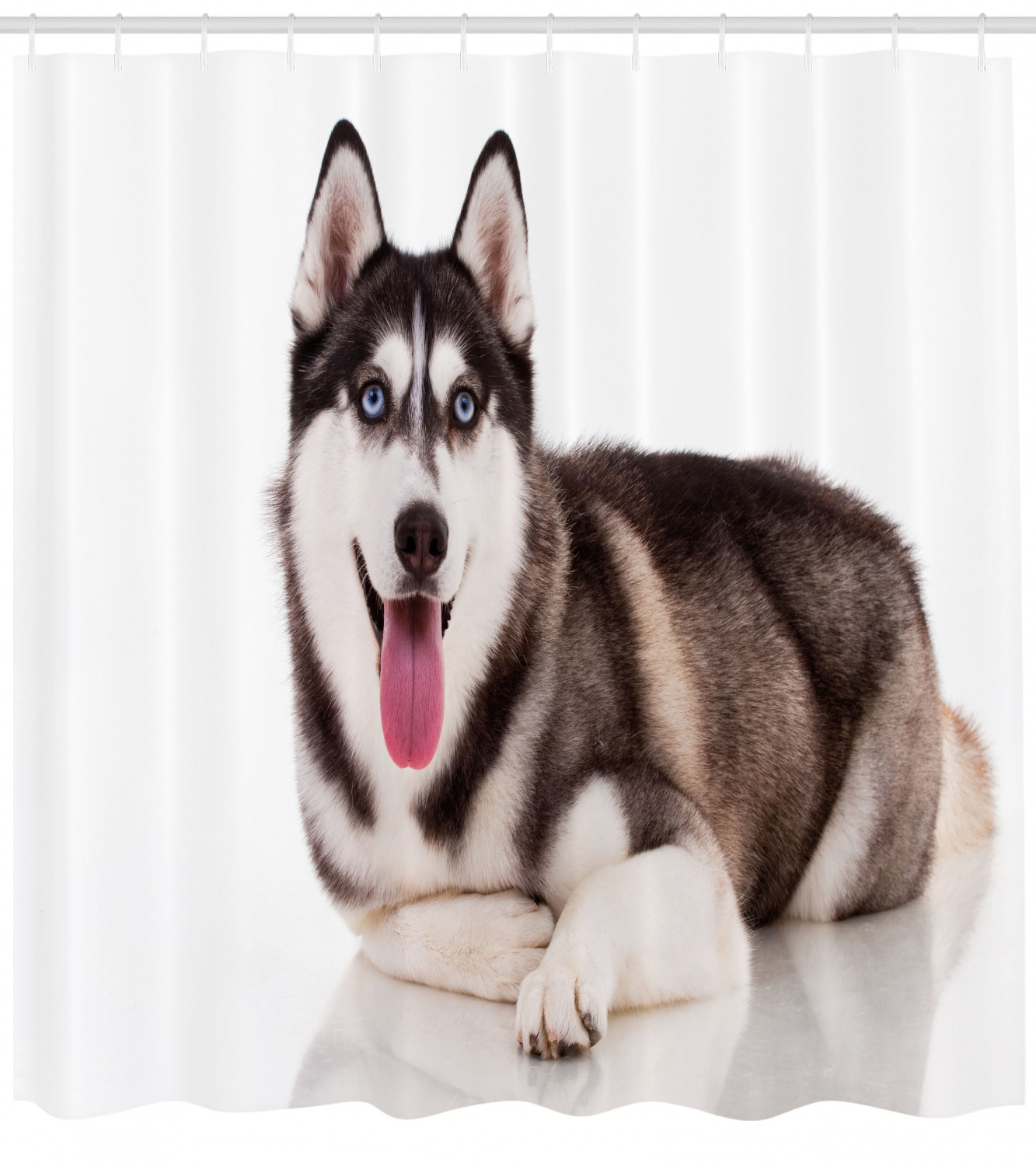 Alaskan Malamute Pattern Shower Curtain For Animal Lovers Bathroom Decor - Image 2