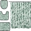 Alaza Classic Leopard Spot Print Shower Curtain With Mat And Toilet Cover For Home Decor