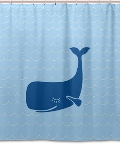 Alaza Colorful Cartoon Whale Print Shower Curtain For Happy Bathroom