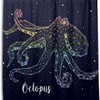 Alaza Constellation Octopus Print Shower Curtain For Space-Themed Bathroom