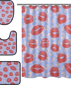 Alaza Lips On Wild Leopard Spot Background Print Shower Curtain For Bold Bathroom Decor