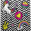 Alaza Pop Art Unicorn Rainbow Chevron Print Shower Curtain For Whimsical Bathroom