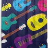 Alaza Pop Colorful Hawaiian Ukulele Print Shower Curtain For Tropical Bathroom Decor