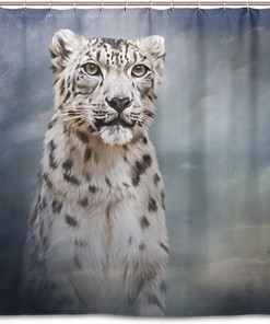 Alaza Snow Leopard Drawing Print Shower Curtain For Bathroom Decoration