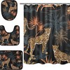 Alaza Tropical Palm Leaves Print Shower Curtain With Leopard Spot Pattern For Beach Bathroom