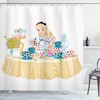 Alice Cup Of Tea With Cupcakes Flowers In Wonderland Fantasy Shower Curtain