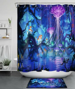 Alice In Wonderland Shower Curtain With Quotes