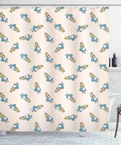 Alice In Wonderland Themed Humorous Cartoon Print Shower Curtain