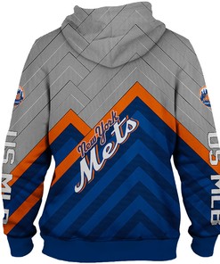 All Over Print 3D Baseball Zip Hoodie For New York Mets Fans - Hoodie