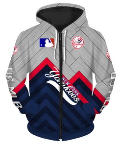 All Over Print 3D Baseball Zip Hoodie For New York Yankees Fans - Hoodie
