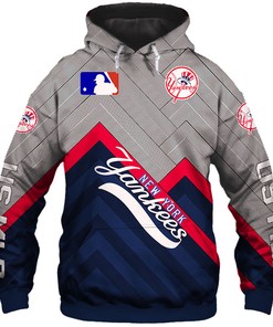 All Over Print 3D Baseball Zip Hoodie For New York Yankees Fans - Hoodie