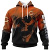 All Over Print 3D Carolina Panthers Skull Hoodie With Customizable Name & Number Gifts For Fans
