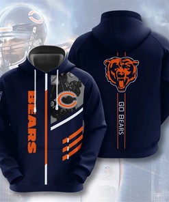 All Over Print 3D Chicago Bears Graphic Hoodie With Zipper - Perfect Gifts For Fans