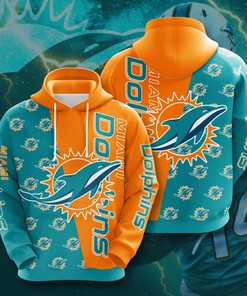 All Over Print 3D Hoodie For Nfl Fans With Miami Dolphins Motifs