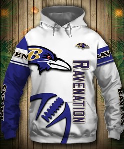 All Over Print Baltimore Ravens Hoodie 3D Graphic Balls Zip Hoodie Pullover