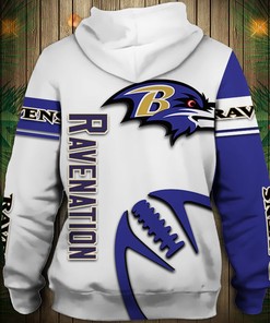 All Over Print Baltimore Ravens Hoodie 3D Graphic Balls Zip Hoodie Pullover