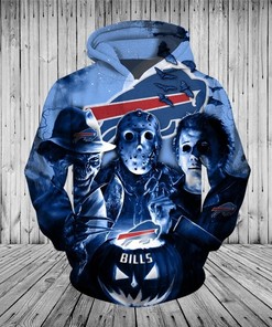 All Over Print Baltimore Ravens Hoodie 3D Horror Night Halloween Pullover Nfl Fans