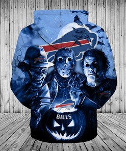 All Over Print Baltimore Ravens Hoodie 3D Horror Night Halloween Pullover Nfl Fans